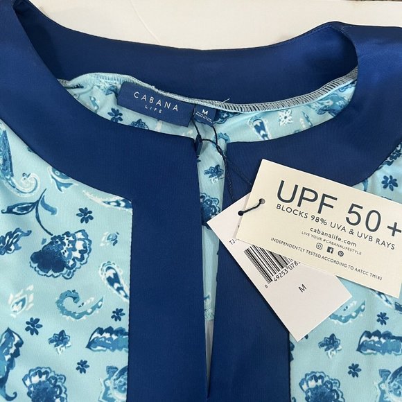 Cabana Life Blue Paisley Tunic Dress UPF50 Swim Cover Up Size Medium - Picture 4 of 8